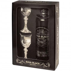 Бальзам Riga Black Balsam 0,5 л в подарочной упаковке + 2 стопки