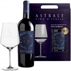 Вино Astrale Rosso красное сухое 0,75 л в подарочной упаковке + бокал
