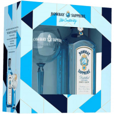 Джин Bombay Sapphire 0,7 л в подарочной упаковке + бокал